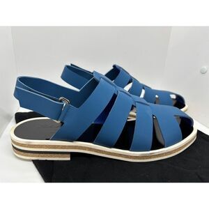 NWB FRANCE Robert Clergerie BRUCE Blue Nubuck Suede Summer Sandal US 11 EUR 44